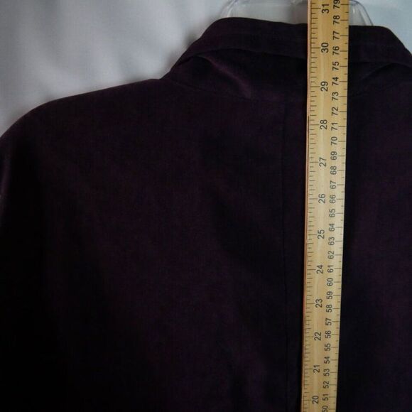 Dressbarn Woman's Size 22W Zip Up Blazer Jacket Purple Wine Pockets - Picture 10 of 11